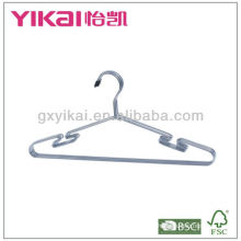 Set of 3pcs chrome plated metal shirt hangers with notches